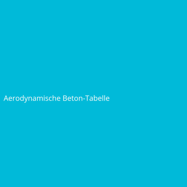 Aerodynamische Beton-Tabelle
